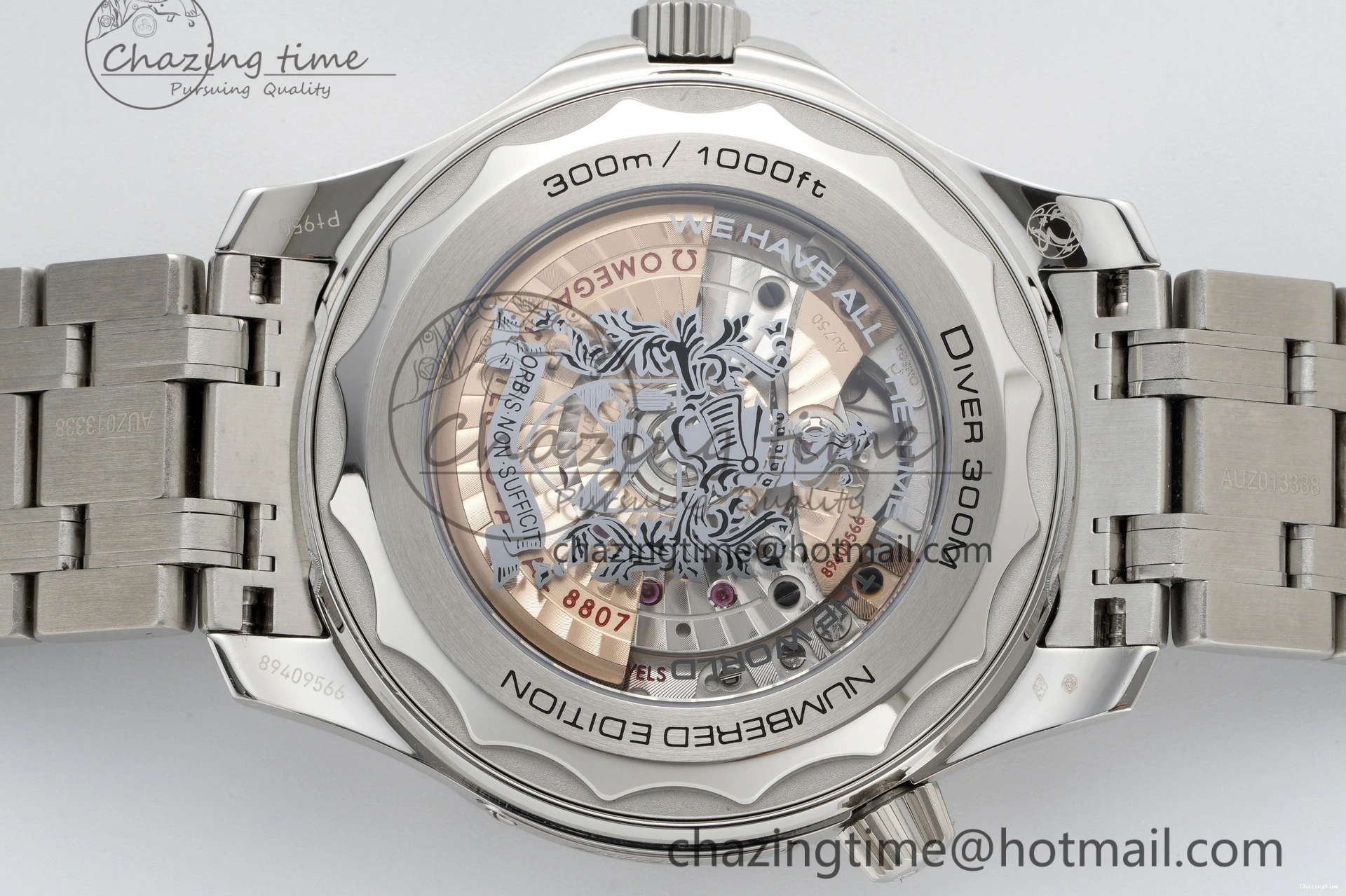 0521 Unisex Seamaster 300M 007 Platinum VSF 1:1 Best Edition Gray Dial on SS Bracelet A 7826
